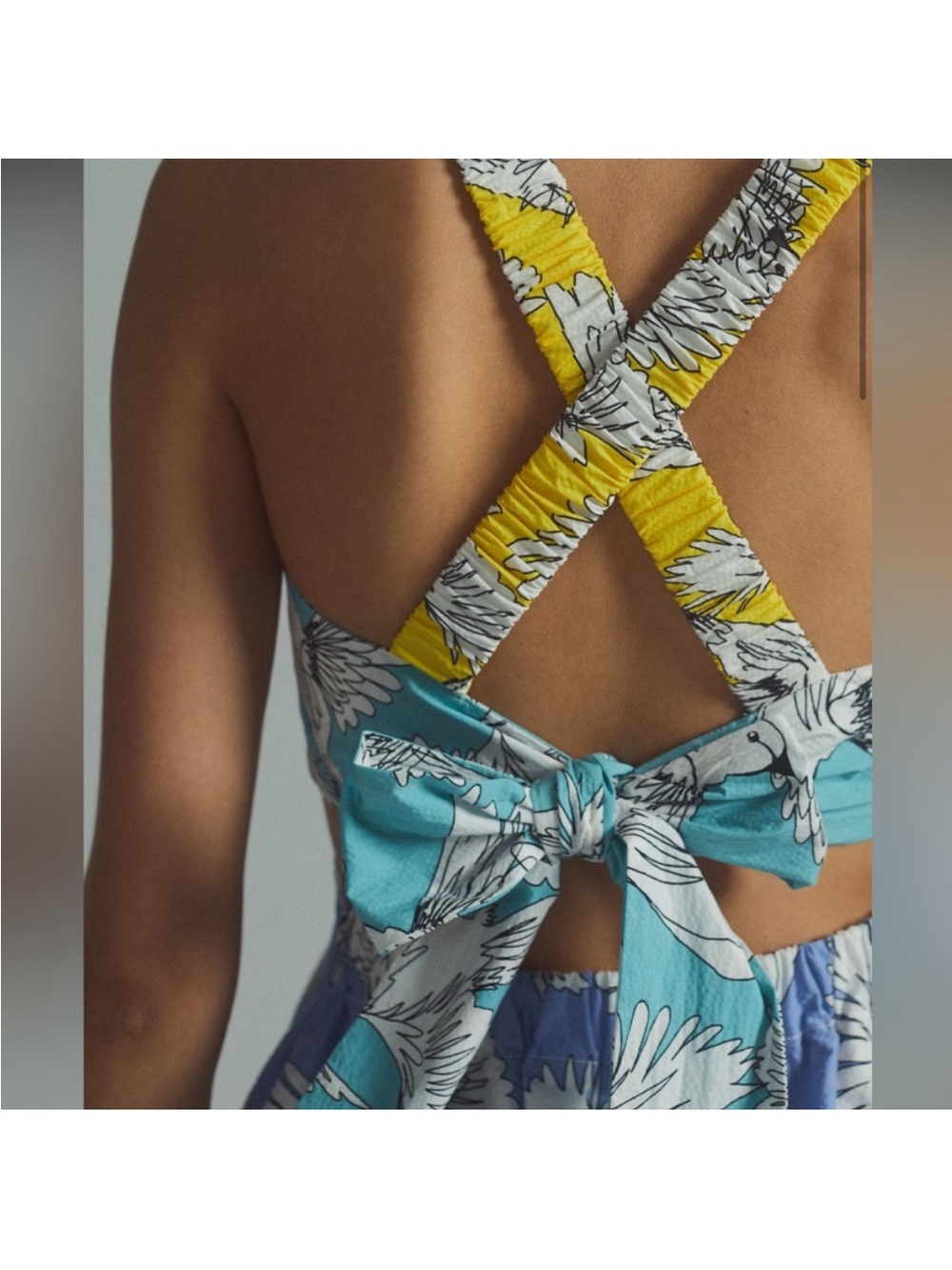 Maeve Anthropologie Printed Tie Back Mini Dress 4P - Picture 3 of 9